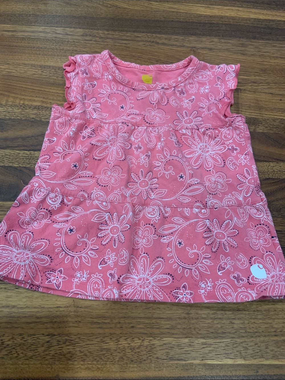Carhartt Pink Floral Paisley Tiered Tank Top 2T
